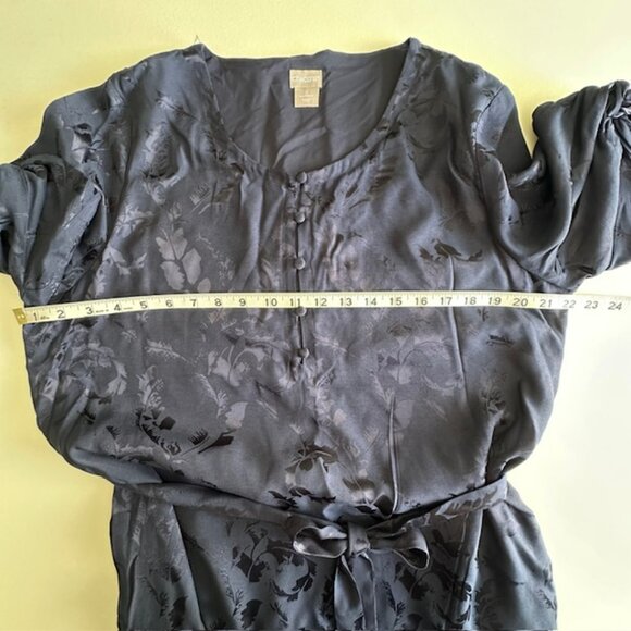 Chico’s Tie Waist Navy Blue Knee Length Pullover Dress Size Large - Picture 7 of 9